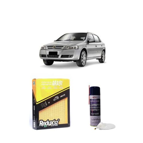 KIT FILTRO DE AR ARA91 + LIMPA AR CONDICIONADO ASTRA 1.8 8V MPFI ÁLCOOL DE 1/2001 A 12/2004