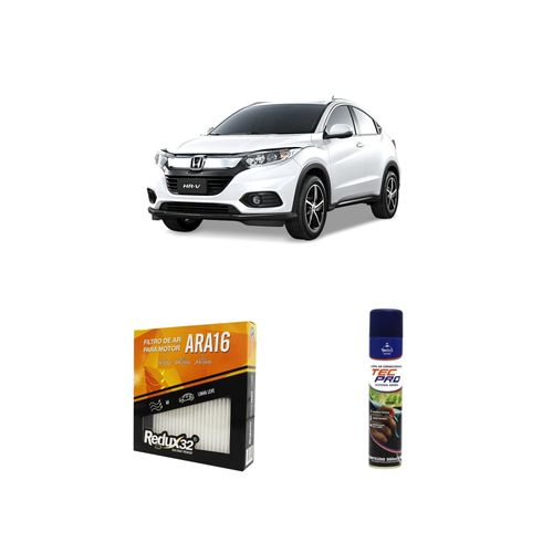 KIT FILTRO DE CABINE ARA16 + LIMPA AR CONDICIONADO HRV 1.5 176CV TURBO DE 2020 A 2021