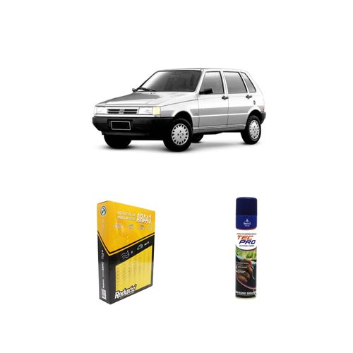 KIT FILTRO DE CABINE ARA43 + LIMPA AR CONDICIONADO UNO 1.0 8V ÁLCOOL/GASOLINA EX / ELX / SX / YOUNG / MILLE DE 1990 A 1999