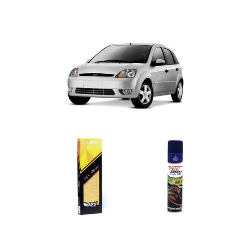 KIT FILTRO DE AR ARA103 + LIMPA AR CONDICIONADO FIESTA 1.6 8V GASOLINA/FLEX DE 2004 A 2015