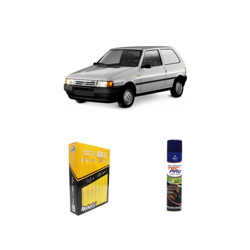 KIT FILTRO DE CABINE ARA43 + LIMPA AR CONDICIONADO UNO 1.6 8V GASOLINA MPI DE 1993 A 1996
