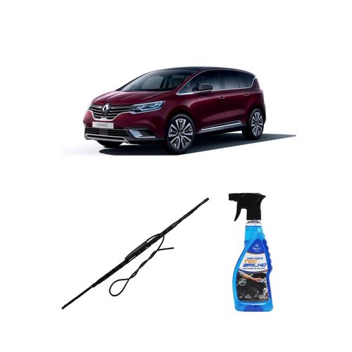 Kit Limpa Vidros Spray Tecbrilho 500mL Para-Brisa Tecbril + Palheta Totalclip Truck Com Esguicho RT24E Redux32 Renault Space de 1991 a 1996