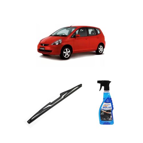 Kit Limpa Vidros Spray Tecbrilho 500mL Para-Brisa Tecbril + Palheta Totalclip Hybrid Traseira 14" Redux32 Honda Fit de 2005 a 2017