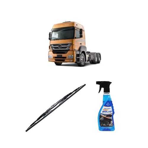 Kit Limpa Vidros Spray Tecbrilho 500mL Para-Brisa Tecbril + Palheta Totalclip Truck New 26" Redux32 Mercedes Benz 1944 S de 1998 em diante