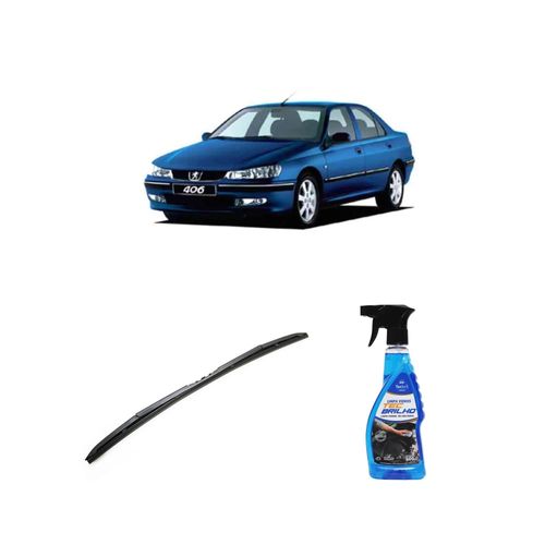 Kit Limpa Vidros Spray Tecbrilho 500mL Para-Brisa Tecbril + Palheta Totalclip Hybrid 24" Redux32 Peugeot 406 de 1995 a 2022