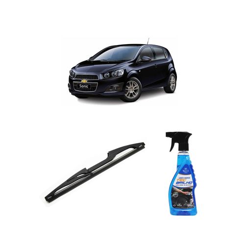 Kit Limpa Vidros Spray Tecbrilho 500mL Para-Brisa Tecbril + Palheta Totalclip Hybrid Traseira 11" Redux32 General Motors Sonic de 2012 a 2014