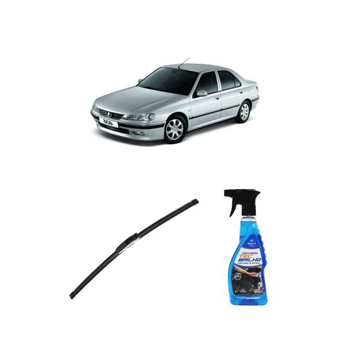 Kit Limpa Vidros Spray Tecbrilho 500mL Para-Brisa Tecbril + Palheta New Sportline 24" Redux32 Peugeot 406 de 1995 em diante