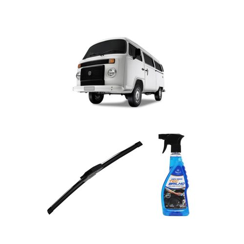 Kit Limpa Vidros Spray Tecbrilho 500mL Para-Brisa Tecbril + Palheta New Sportline 18" Redux32 COMBI AM de 1997 a 2001