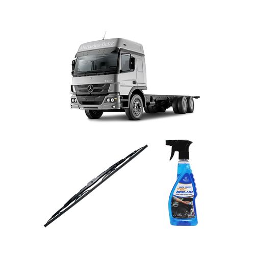 Kit Limpa Vidros Spray Tecbrilho 500mL Para-Brisa Tecbril + Palheta Totalclip Truck New 26" Redux32 ATEGO 2430 de 2008 em diante