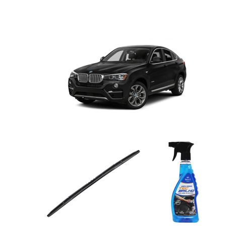 Kit Limpa Vidros Spray Tecbrilho 500mL Para-Brisa Tecbril + Palheta Totalclip Hybrid 26" Redux32 BMW X4 de 2015 a 2018