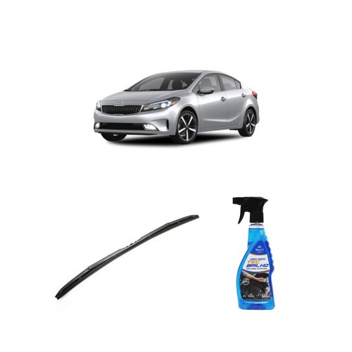Kit Limpa Vidros Spray Tecbrilho 500mL Para-Brisa Tecbril + Palheta Totalclip Hybrid 24" Redux32 CERATO de 2009 a 2012