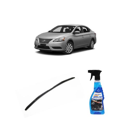 Kit Limpa Vidros Spray Tecbrilho 500mL Para-Brisa Tecbril + Palheta Totalclip Hybrid 28" Redux32 Nissan Sentra de 2014 em diante