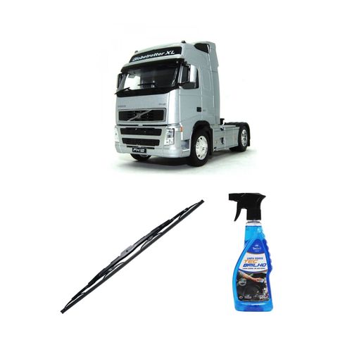 Kit Limpa Vidros Spray Tecbrilho 500mL Para-Brisa Tecbril + Palheta Totalclip Truck New 26" Redux32 Volvo FH12 de 1994 em diante