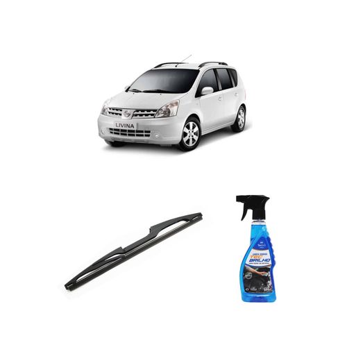 Kit Limpa Vidros Spray Tecbrilho 500mL Para-Brisa Tecbril + Palheta Totalclip Hybrid Traseira 12" Redux32 Nissan Livina de 2008 a 2014