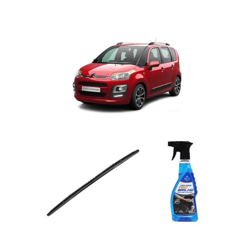 Kit Limpa Vidros Spray Tecbrilho 500mL Para-Brisa Tecbril + Palheta Totalclip Hybrid 26" Redux32 Citroen C3 PICASSO de 2015 a 2022