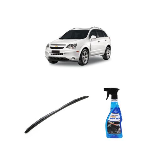 Kit Limpa Vidros Spray Tecbrilho 500mL Para-Brisa Tecbril + Palheta Totalclip Hybrid 24" Redux32 CAPTIVA de 2009 a 2017