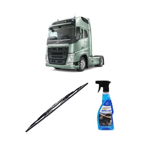 Kit Limpa Vidros Spray Tecbrilho 500mL Para-Brisa Tecbril + Palheta Totalclip Truck New 27" Redux32 Volvo FH460 de 2001 a 2018