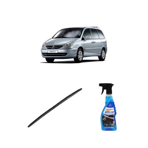 Kit Limpa Vidros Spray Tecbrilho 500mL Para-Brisa Tecbril + Palheta Totalclip Hybrid 26" Redux32 Citroen C8 de 2002 a 2006