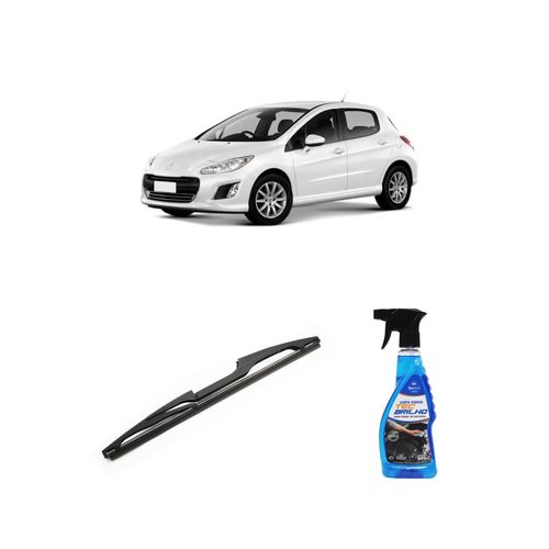 KIT LIMPA VIDROS SPRAY TECBRILHO 500ML PARA-BRISA TECBRIL + PALHETA TOTALCLIP HYBRID TRASEIRA 12" REDUX32 PEUGEOT 308 DE 2012 EM DIANTE