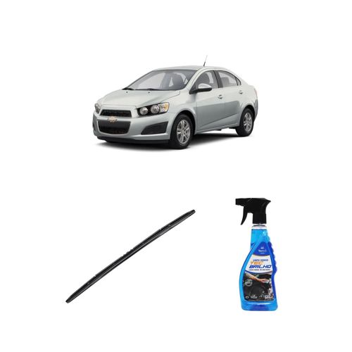 Kit Limpa Vidros Spray Tecbrilho 500mL Para-Brisa Tecbril + Palheta Totalclip Hybrid 26" Redux32 SONIC de 2012 a 2014
