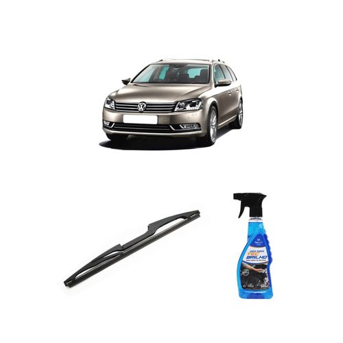 Kit Limpa Vidros Spray Tecbrilho 500mL Para-Brisa Tecbril + Palheta Totalclip Hybrid Traseira 12" Redux32 Volkswagen Passat Variant de 2009 em diante