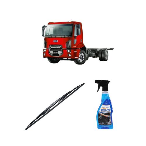 Kit Limpa Vidros Spray Tecbrilho 500mL Para-Brisa Tecbril + Palheta Totalclip Truck New 26" Redux32 Ford Cargo 1519 de 2011 em diante
