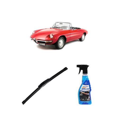 Kit Limpa Vidros Spray Tecbrilho 500mL Para-Brisa Tecbril + Palheta New Sportline 16" Redux32 AlfaRomeo Spider de 1984 a 1993