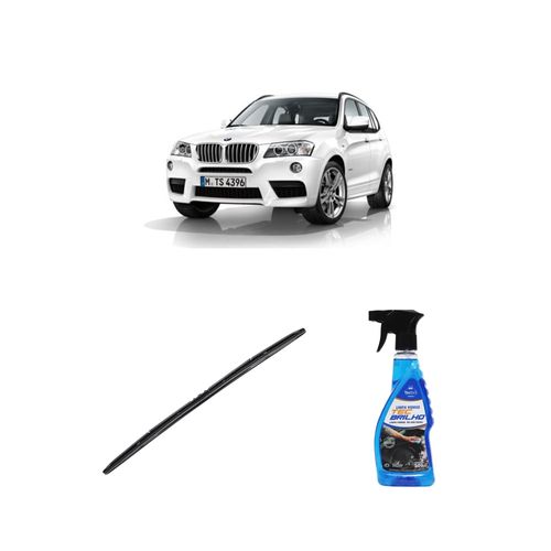 Kit Limpa Vidros Spray Tecbrilho 500mL Para-Brisa Tecbril + Palheta Totalclip Hybrid 26" Redux32 BMW X3 de 2011 a 2022