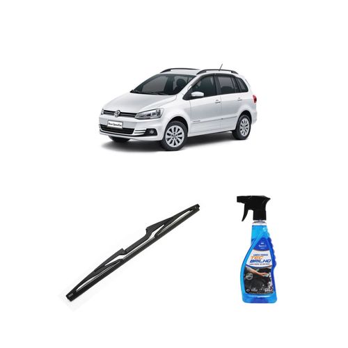 Kit Limpa Vidros Spray Tecbrilho 500mL Para-Brisa Tecbril + Palheta Totalclip Hybrid Traseira 14" Redux32 Volkswagen Spacefox de 2006 a 2012