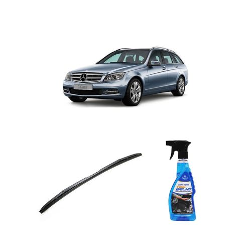 Kit Limpa Vidros Spray Tecbrilho 500mL Para-Brisa Tecbril + Palheta Totalclip Hybrid 24" Redux32 Mercedes Benz CLASSE C 180 de 2008 a 2011