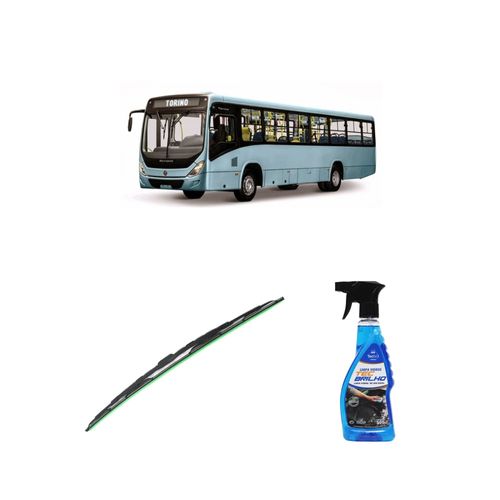 Kit Limpa Vidros Spray Tecbrilho 500mL Para-Brisa Tecbril + Palheta Totalclip Truck 24" Redux32 Marcopolo Torino G V de 1991 em diante