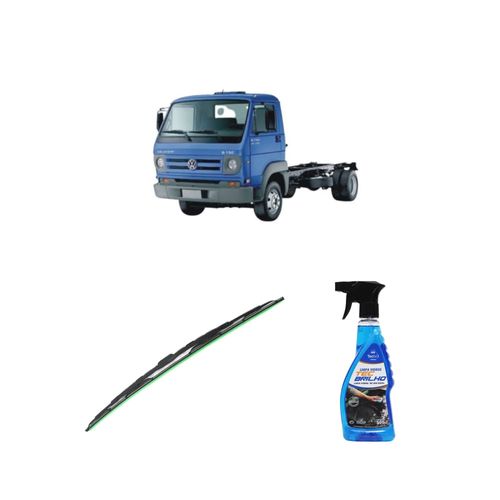 Kit Limpa Vidros Spray Tecbrilho 500mL Para-Brisa Tecbril + Palheta Totalclip Truck 24" Redux32 Volkswagen 14150 de 1992 a 1999