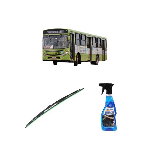Kit Limpa Vidros Spray Tecbrilho 500mL Para-Brisa Tecbril + Palheta Totalclip Truck 24" Redux32 Jotave City Bus Arnanus de 1995