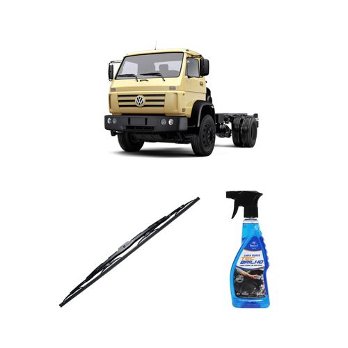 Kit Limpa Vidros Spray Tecbrilho 500mL Para-Brisa Tecbril + Palheta Totalclip Truck New 24" Redux32 Volkswagen Caminhões VW de 2000 em diante