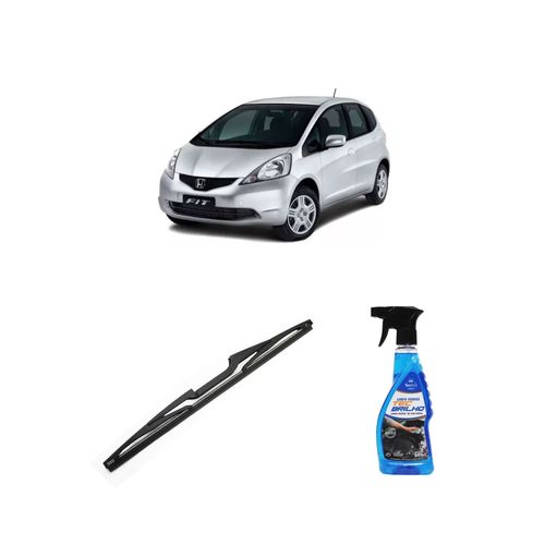 Kit Limpa Vidros Spray Tecbrilho 500mL Para-Brisa Tecbril + Palheta Totalclip Hybrid Traseira 14" Redux32 Honda Fit de 2009 a 2014