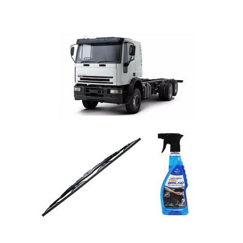 Kit Limpa Vidros Spray Tecbrilho 500mL Para-Brisa Tecbril + Palheta Totalclip Truck New 26" Redux32 Iveco Eurocargo de 2004 em diante