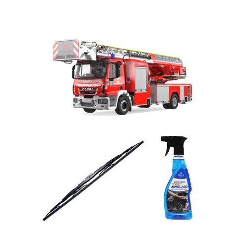 Kit Limpa Vidros Spray Tecbrilho 500mL Para-Brisa Tecbril + Palheta Totalclip Truck New 26" Redux32 Iveco Fire de 1998 em diante