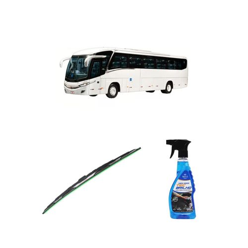 Kit Limpa Vidros Spray Tecbrilho 500mL Para-Brisa Tecbril + Palheta Totalclip Truck 24" Redux32 Marcopolo Paradiso de 1982 a 1991