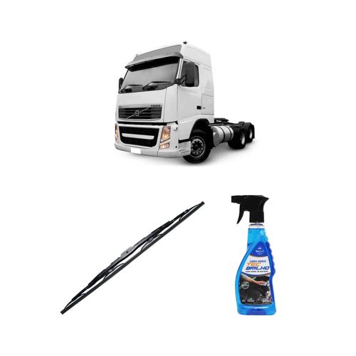 Kit Limpa Vidros Spray Tecbrilho 500mL Para-Brisa Tecbril + Palheta Totalclip Truck New 24" Redux32 Volvo FH de 2007 em diante