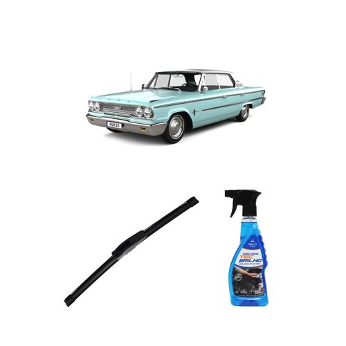 Kit Limpa Vidros Spray Tecbrilho 500mL Para-Brisa Tecbril + Palheta New Sportline 16" Redux32 Ford GALAXIE / LANDAU de 1967 a 1989