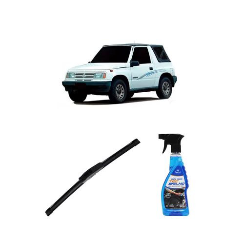 Kit Limpa Vidros Spray Tecbrilho 500mL Para-Brisa Tecbril + Palheta New Sportline 16" Redux32 Sukuzi Vitara de 1990 a 1998