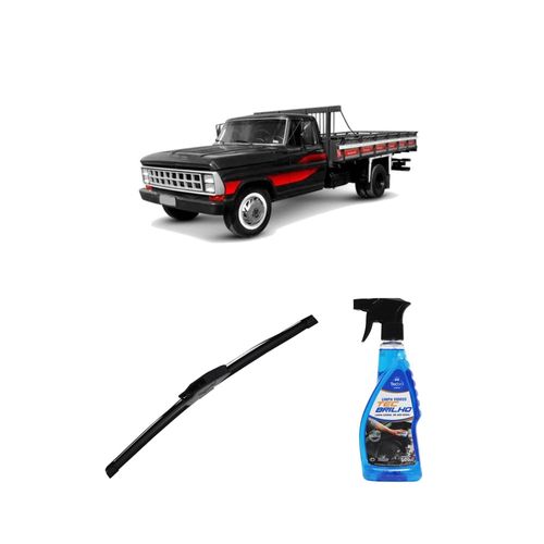 Kit Limpa Vidros Spray Tecbrilho 500mL Para-Brisa Tecbril + Palheta New Sportline 18" Redux32 Ford F4000 de 1992 a 1998