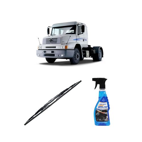 Kit Limpa Vidros Spray Tecbrilho 500mL Para-Brisa Tecbril + Palheta Totalclip Truck New 24" Redux32 Mercedes Benz LS1634 de 2003 a 2011