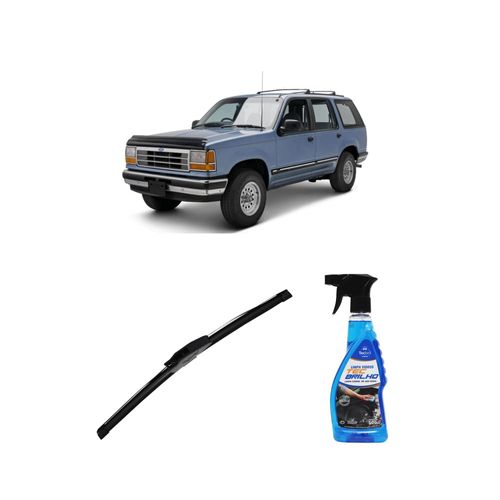Kit Limpa Vidros Spray Tecbrilho 500mL Para-Brisa Tecbril + Palheta New Sportline 18" Redux32 Ford Explorer de 1991 a 2000