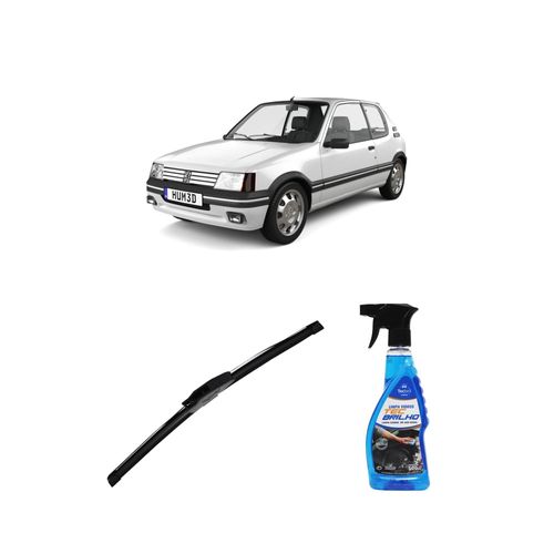 Kit Limpa Vidros Spray Tecbrilho 500mL Para-Brisa Tecbril + Palheta New Sportline 18" Redux32 Peugeot 205 de 1983 a 1989