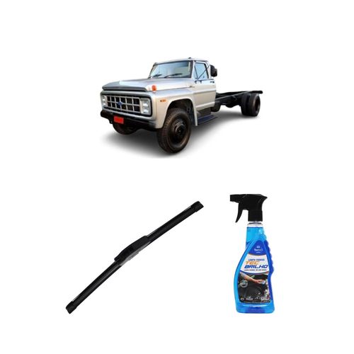 Kit Limpa Vidros Spray Tecbrilho 500mL Para-Brisa Tecbril + Palheta New Sportline 16" Redux32 Ford F8500 de 1977 a 1979