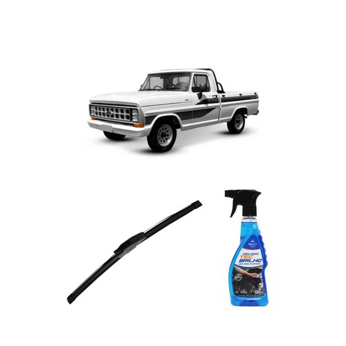 Kit Limpa Vidros Spray Tecbrilho 500mL Para-Brisa Tecbril + Palheta New Sportline 18" Redux32 Ford F1000 de 1992 a 1998