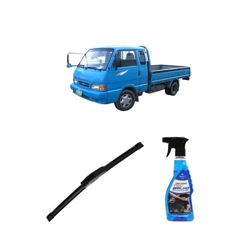 Kit Limpa Vidros Spray Tecbrilho 500mL Para-Brisa Tecbril + Palheta New Sportline 16" Redux32 Kia BONGO K2400 de 1995 a 1999