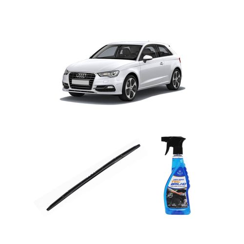 Kit Limpa Vidros Spray Tecbrilho 500mL Para-Brisa Tecbril + Palheta Totalclip Hybrid 26" Redux32 Audi A3 de 2012 a 2022