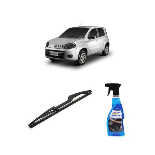 Kit Limpa Vidros Spray Tecbrilho 500mL Para-Brisa Tecbril + Palheta Totalclip Hybrid Traseira 11" Redux32 Fiat Uno de 2015 a 2020